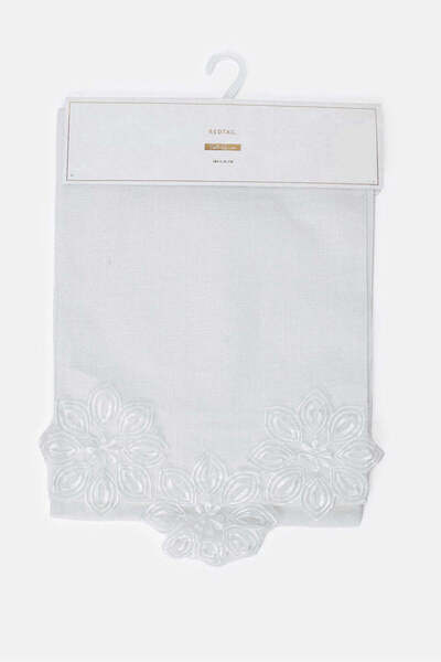 REDTAG Ivory Floral Applique Embroidered Table Runner