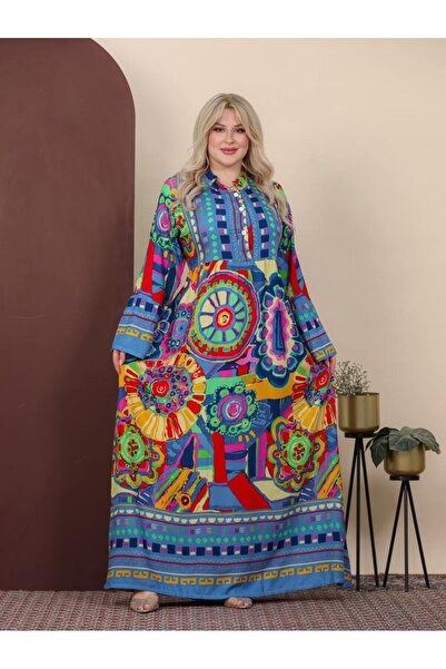 AFandina Long Viscose Jalabiya with Trendy Printsxz-20