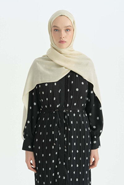 Nihan Cotton Naia Blend Natural Shawl - Cream