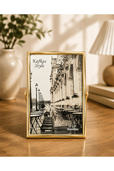 store trend Gold Metal Fotoğraf Çerçevesi 10x15 cm Masaüstü Dekoratif Çerçeve