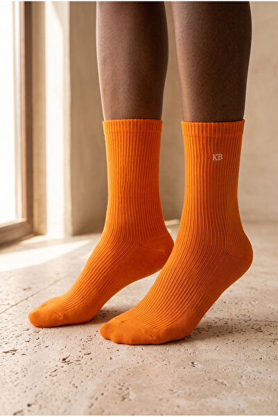 Katia&Bony Unisex K&B Embroidered Socks Orange