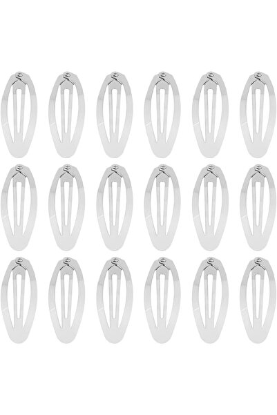 STARSTAR 100 pieces of 2-inch silver-toned metal oval hair clips, small, deli...