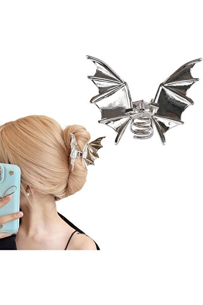 STARSTAR Hair clips, large silver batwing hair clips for women, cosplay acces...