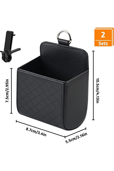 Morvena Picks Set de două cutii de depozitare auto cu cârlige, geantă de depo...