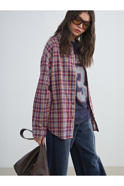 LC Waikiki Plaid Oversize Women's Flannel Shirt Jacket