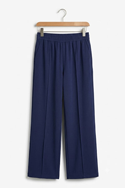 şuranur Modal Fabric Flexible Comfortable Ribbed Detailed Women's Trousers