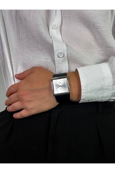 Arvens Vintage White Dial Black Men's Wristwatch Stainless Steel Case Leather...