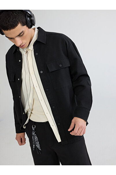 LC Waikiki Men's Loose Fit Gabardine Shirt Jacket