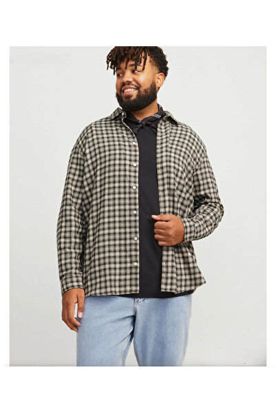 Jack & Jones Men's Plaid Flannel Shirt JORJOSHUA 3 XL / olive khaki green pla...
