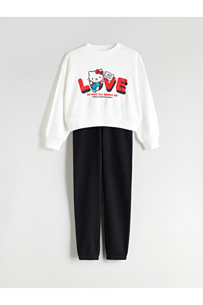 LC Waikiki Crew Neck Hello Kitty Printed Girls' Sweatshirt and Pants
