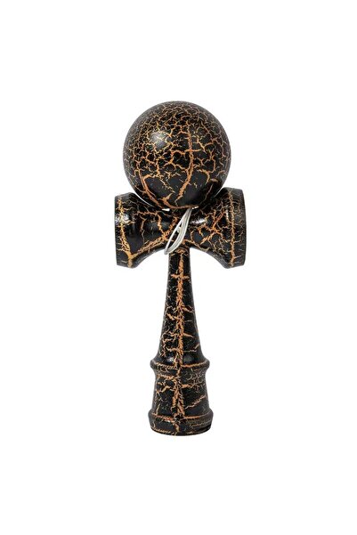 OEM Kendama Profesionala- Culoare Negru-Auriu , Model Crapat si ata cadou