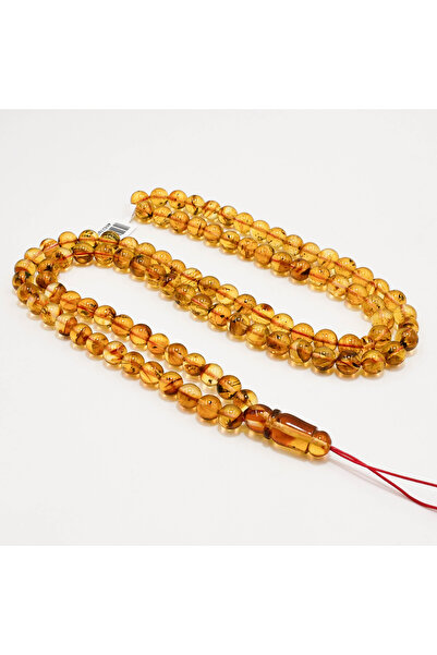 Generic Brand Natural Baltic Amber Hashari Rosary – 99 Beads 8.5mm Round Pray...