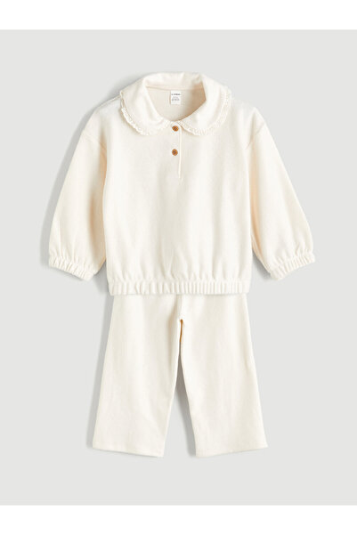 LC Waikiki Peter Pan Collar Girls' Sweatshirt and Pants