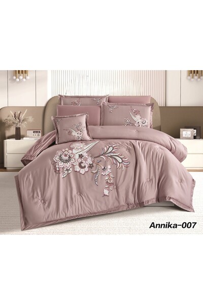 smart home Double and Single Bedspread with Double-Sided Floral Embroidery 17...