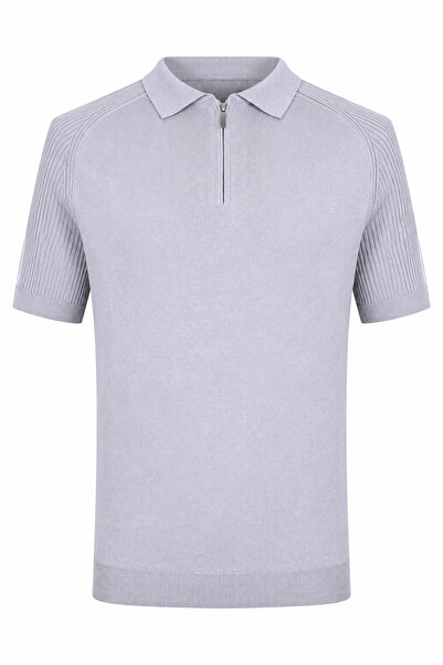 trender 18204 Siva muška polo majica sa pola dugmadom 26YGT3000007