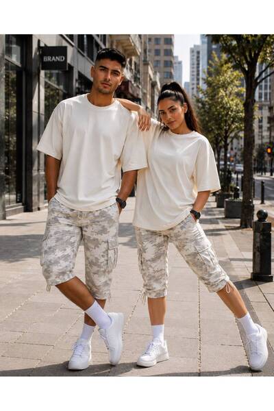 sports here Unisex Oversize Basic T-Shirt Crew Neck Cotton Casual Streetwear