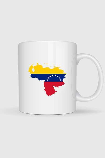 Bahriyeli Collection Venezuela Flag and Map Printed Mug