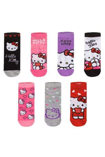 BAMI NETWORK Sosete scurte femei Hello Kitty culori variate 7 perechi