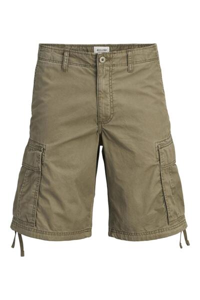 Jack & Jones Βερμούδα υφασμάτινη ανδρική "Frank" χακί