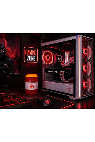 SEKO COMPANY Ledli Alevli Varil Figürü Gaming Kasa İçi ve Yan Dekor Bilgisaya...