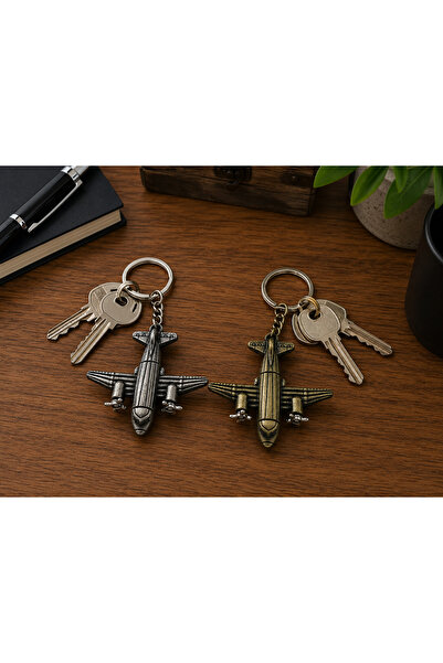HER ŞEY NOTA www.herseynota.com Set of 2 Vintage Propeller Airplane Keychains...