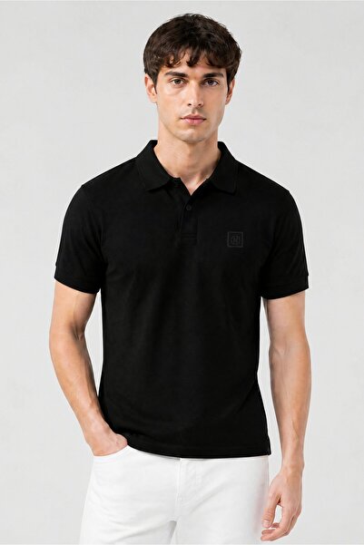 Nautica Men Classic Fit Embroidered Logo Short Sleeve Polo Shirt, Black