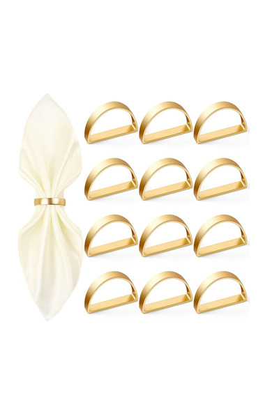 STARSTAR 12 gold napkin rings, metal napkin rings, elegant napkin clips, for ...