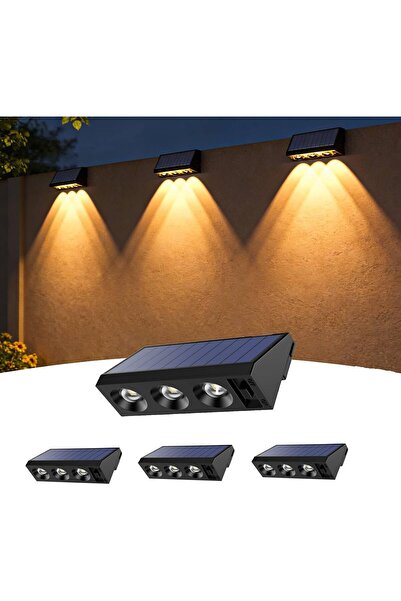 STARSTAR 4-Pack Solar Outdoor Fence Lights, IP65 Waterproof Auto On/Off High-...