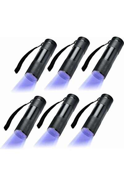 STARSTAR A set of 6 UV ultraviolet black light flashlights with 9 LED lights,...