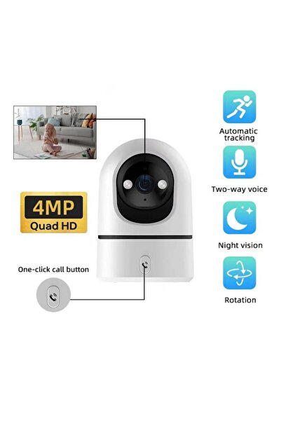 VLK Lions Cameră de Supraveghere WiFi de Interior 4MP, Rotire 360°, Urmărire ...