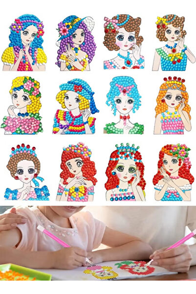 TAPIT 5D Diamond Painting Stickers Kits for Kids DIY Princess Stickers Painti...