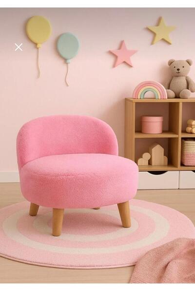 DerinHome DERİN HOME Teddy Yumuşak Peluş Kumaş Pembe Renginde Rahat Çocuk Kol...