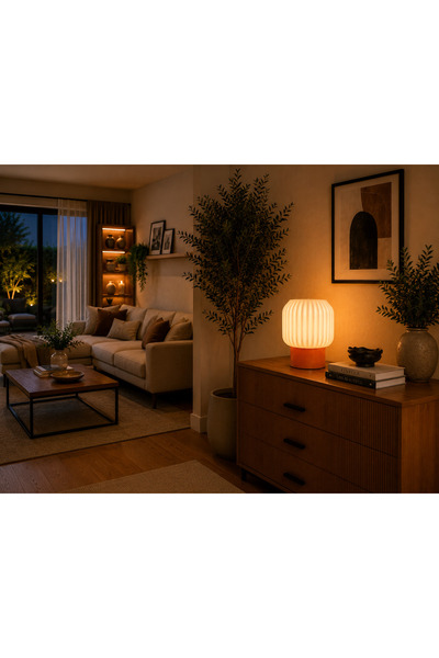 Handyol Modern Lampshade Table Lamp Led Night Light Decorative Ambient Lighti...