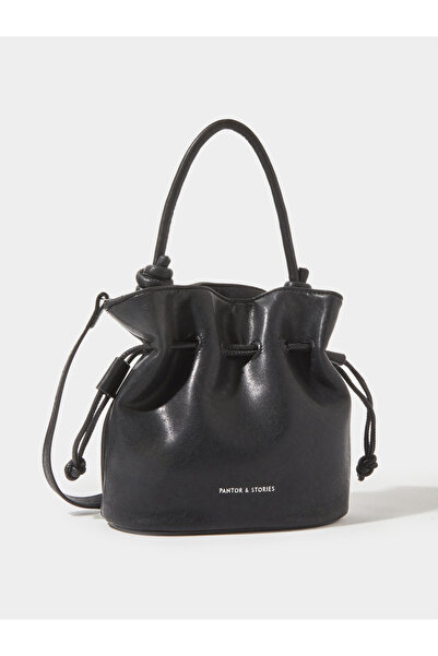 Styli Black Drawstring Mini Handbag
