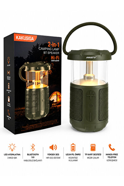 ATASEL KAKUSIGA 2’si 1 Arada Kamp Lambası ve Bluetooth Hoparlör | LED Fener |...