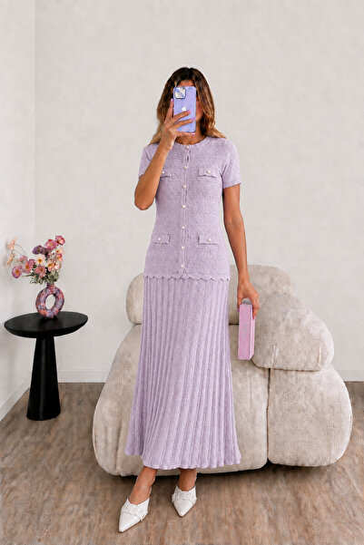 Ekim Store Shimmering Pocketed Pleated Short Sleeve Maxi Dress