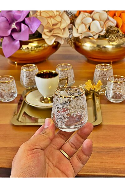 P&ORA PREMIUM KITCHEN PRODUCTS كوب قهوة مطلي بالذهب الحقيقي بنمط دانتيل مزخرف...