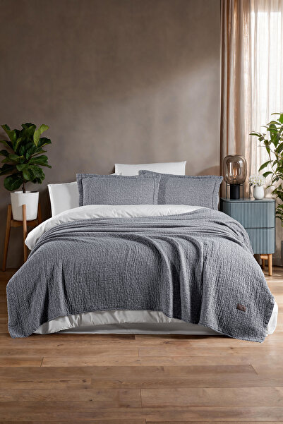 First Choice Justin 100% Cotton Jacquard Bedspread Set Blue