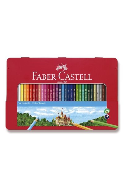 NO BRAND FABER-CASTELL Creioane colorate, 36 de culori, Zamek METAL, set mare