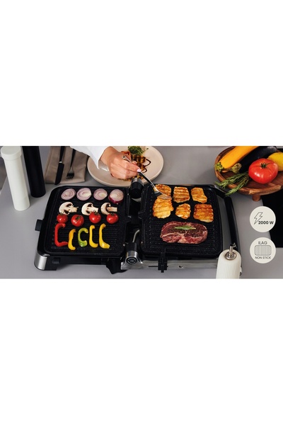 Zeegma GRĂTAR ELECTRIC PENTRU KEBAB CU CONTACT XXL 2000 W, PLIABIL, PUTERNIC