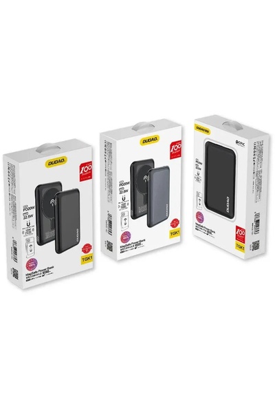 DUDAO Powerbank 10000mAh TGK1 cu încărcător wireless MagSafe 15W negru
