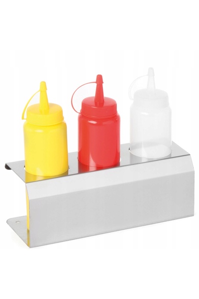 HENDI Stand expozițional din oțel pentru dozatoare de sosuri, 3 x 0.2L. 50mm