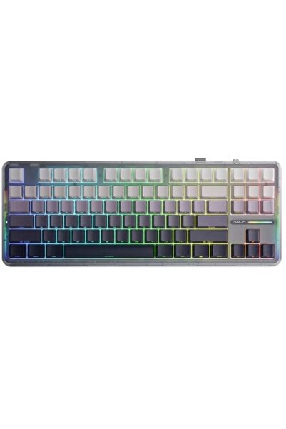 Aula Tastatură gasket F87 Gri Gradient cu switch-uri SpaceCrystal RGB