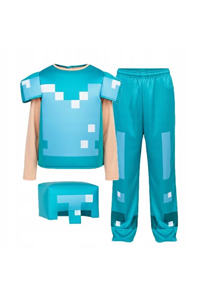 NO BRAND Costum Steve Minecraft 122/128 cm Armură de Diamant Mărimea M Costum...
