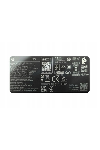 HP Adaptor AC de 65W pentru laptopuri HP, TPN-LA16