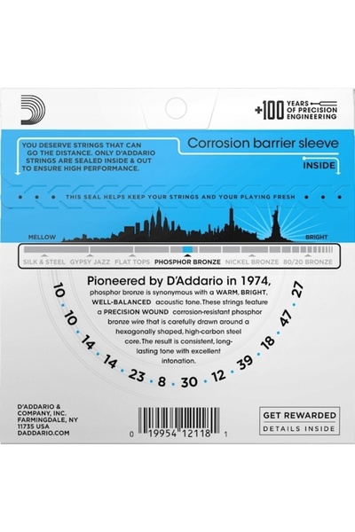 NO BRAND Corzi D'Addario EJ38 pentru chitară cu 12 corzi 10-47
