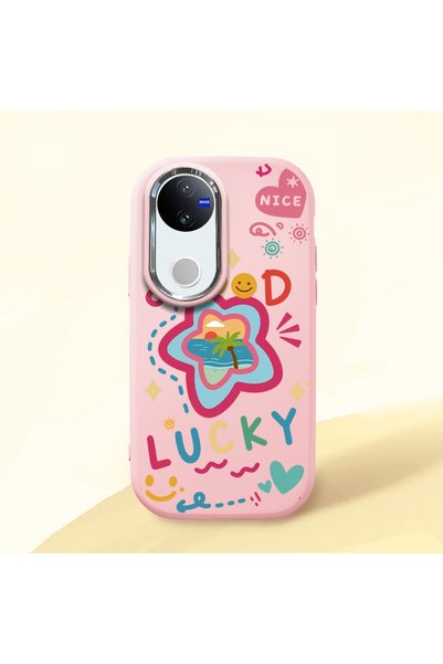 Hontinga Vivo V50 Compatible Case Camera Protector Pink Silicone Couple Phone...