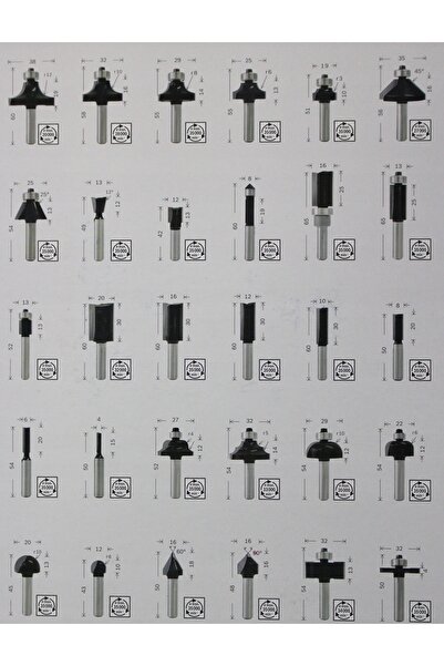 Bosch SET DE 30 FREZE DE ROUTER DIN LEMN MIXTE, CĂRĂMĂTURĂ DE 8 MM 2607017475