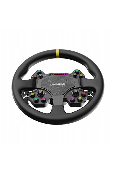 Moza Racing Volan de gaming RS V2 RS25 de 13 inch, fibră de carbon, piele, RGB