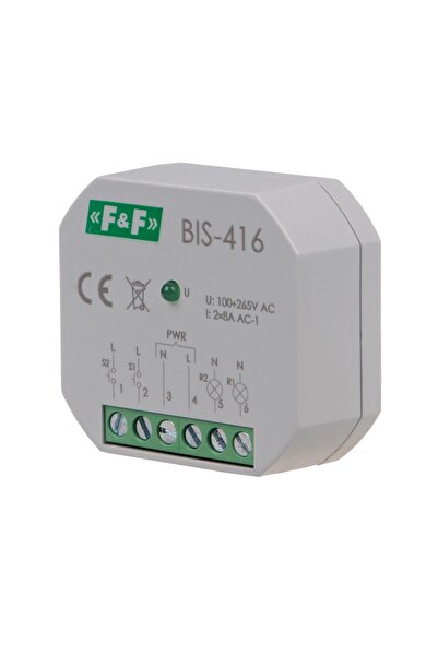 F&F DİZAYN Releu bistabil F&F cu 2 circuite pentru cutie de 230V BIS-416